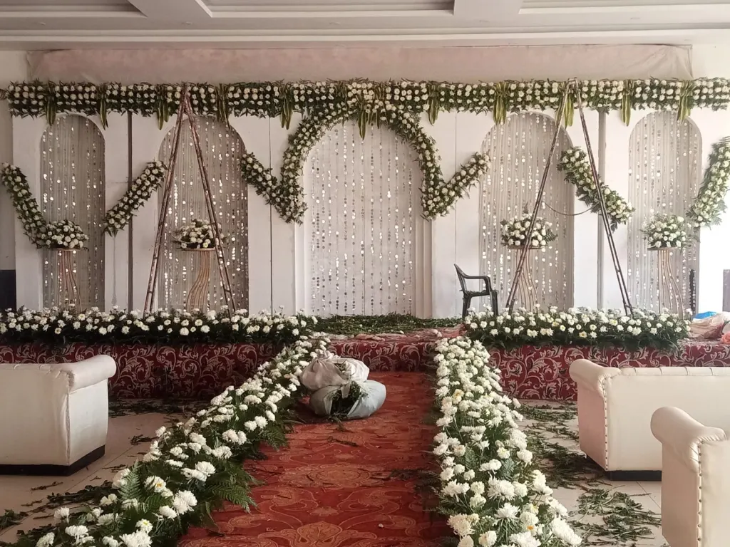 White Floral Wedding Stage