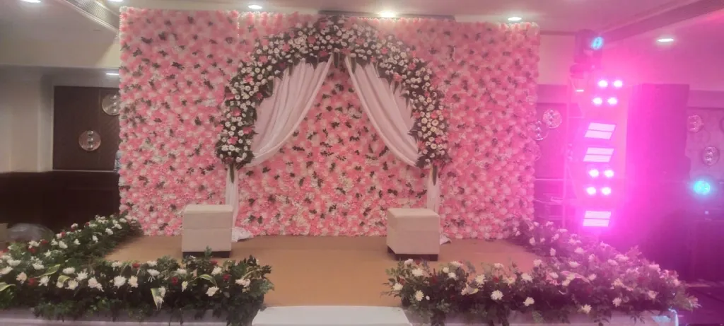 Pink Rose Flower Wall Stage